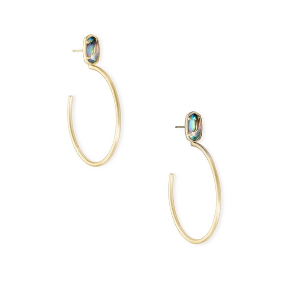 Kendra Scott Jewelry - Kendra Scott Small Pepper Gold Hoop Nude Abalone